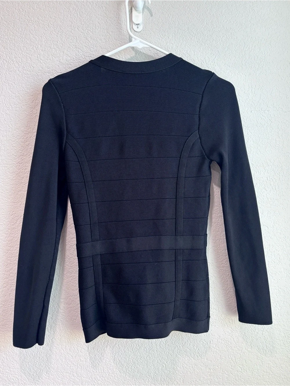 Bebe Full Zip Fitted Textured Jacket Black Women’s Size XS